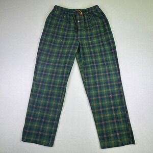 St Johns Bay Plaid Flannel Pajama Pants Lounge Sleepwear Large Green Navy Cozy